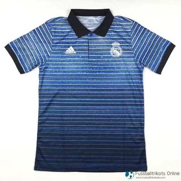 Real Madrid Polo 2017-18 Blau Schwarz Fussballtrikots Günstig